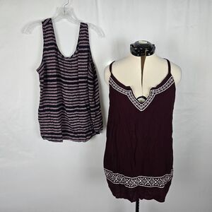 Gap Camisoles or Tanks Women's XXL Multiple Color Floral / Burgundy White 2 Pk